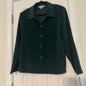 Briggs Green Velour Button Down Jacket